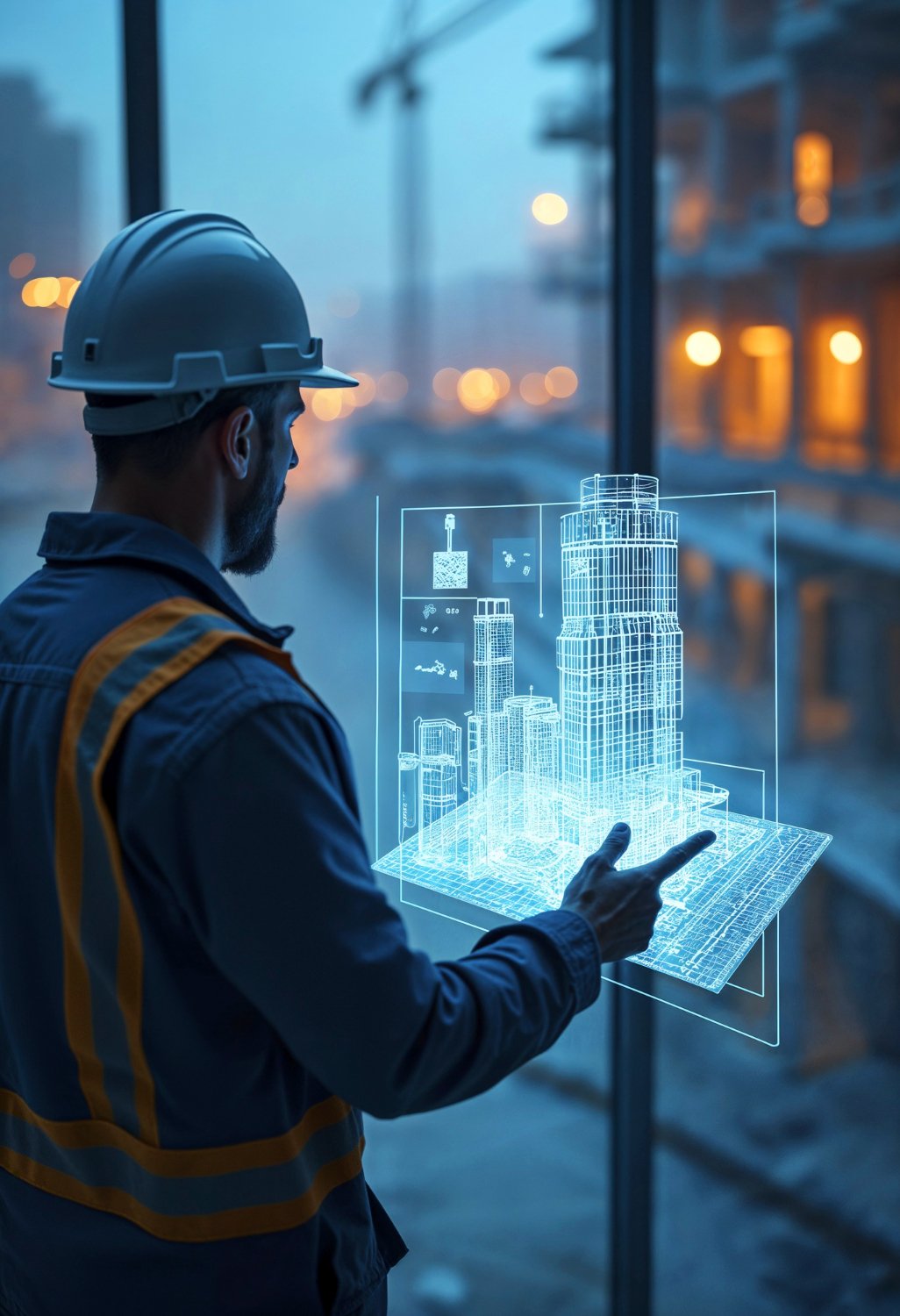 Structural steel framework of a building under construction